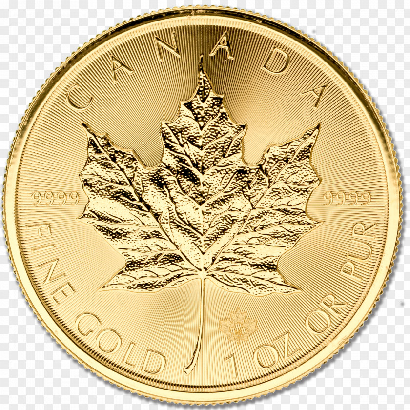 Lakshmi Gold Coin Canadian Maple Leaf Money Dollar PNG