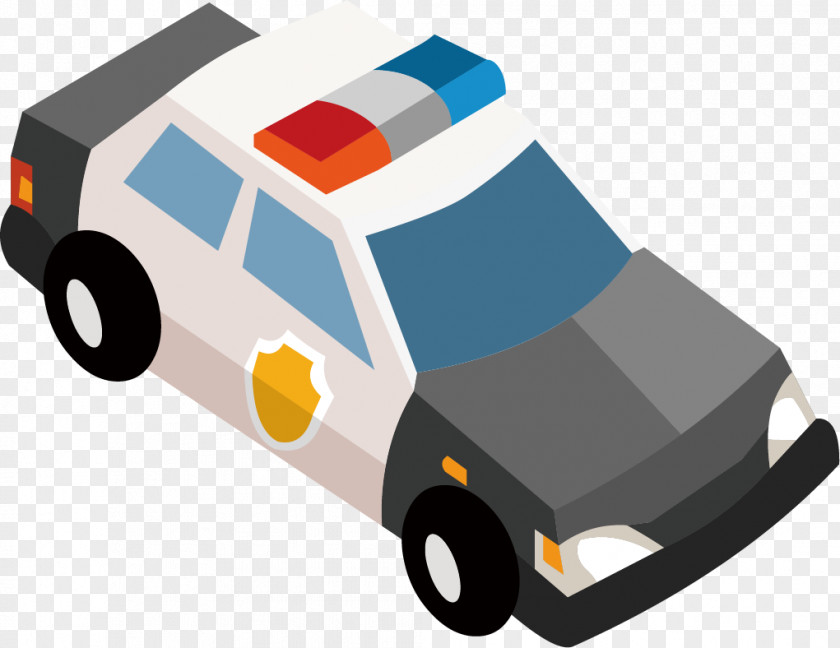 Vector Police Car Floating Material PNG