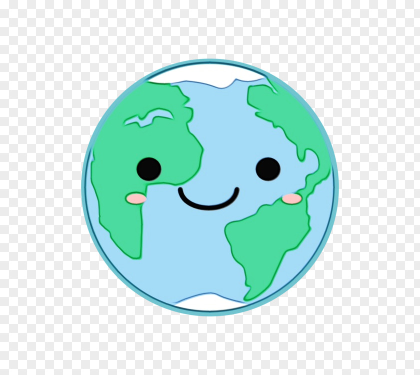 World Smile Green Cartoon Turquoise Aqua Earth PNG
