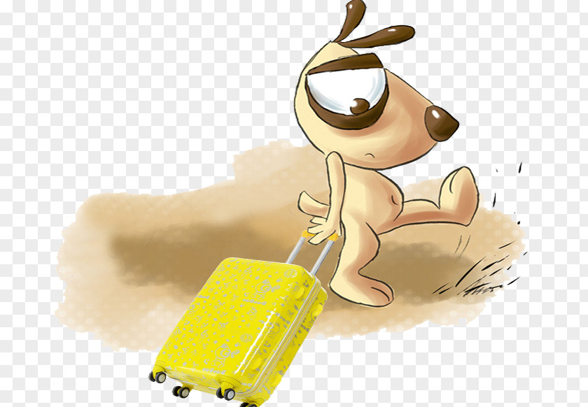 Drag And Drop The Puppy Baggage Luggage Illustration PNG