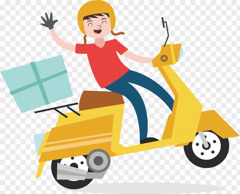 Motorcycle Express Delivery Euclidean Vector Courier Scooter PNG