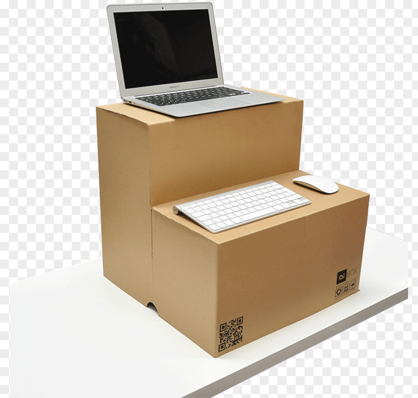 Office Desk Laptop Standing Box PNG