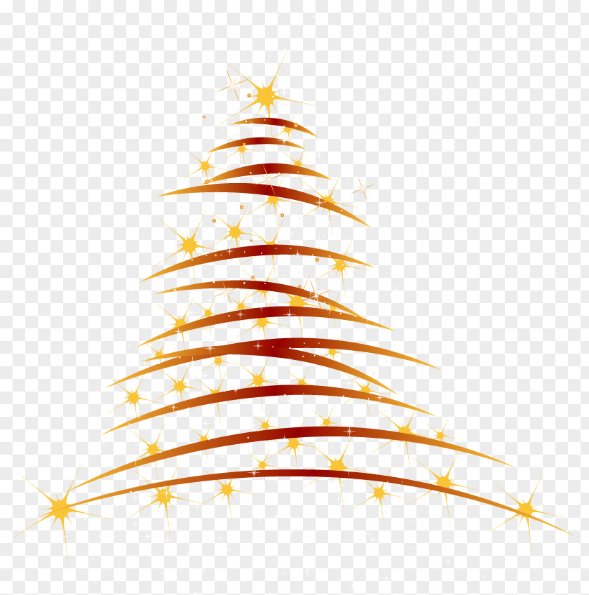 Vector Red Star Christmas Tree PNG