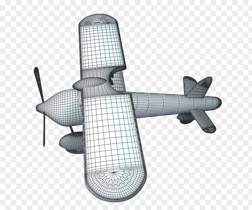 Wireframe Model Airplane Aircraft Propeller PNG