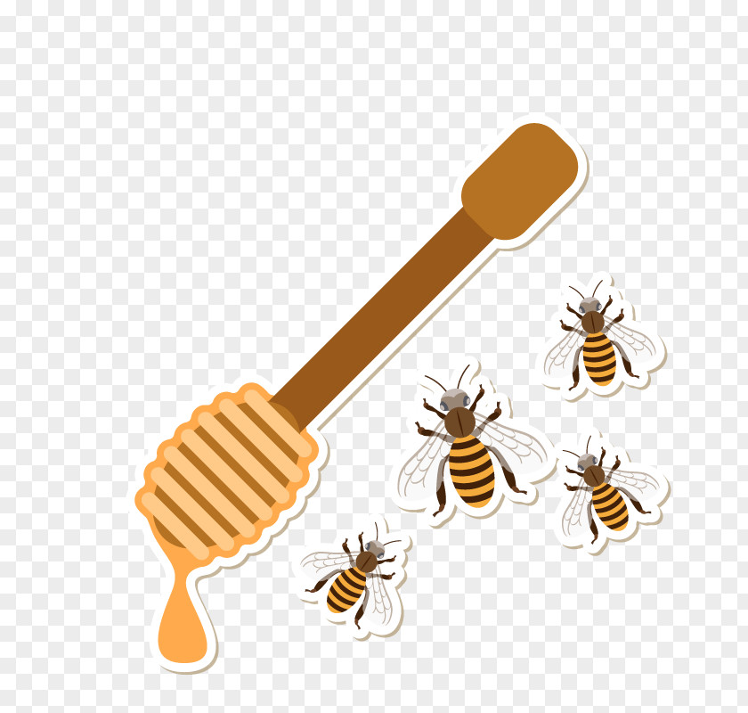 Vector Honey Stick Bee Euclidean Download PNG