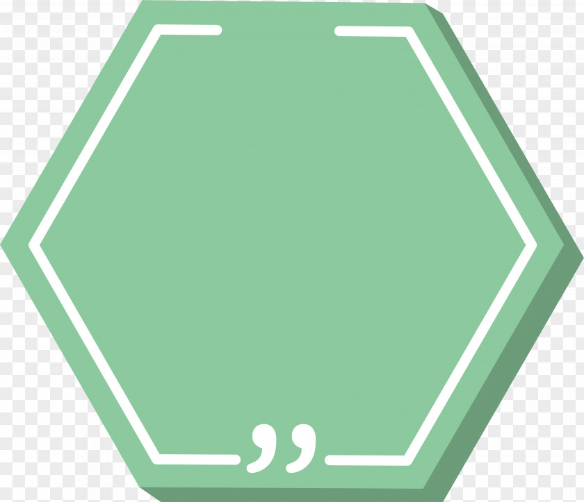 Hexagon Green Title Box Icon PNG