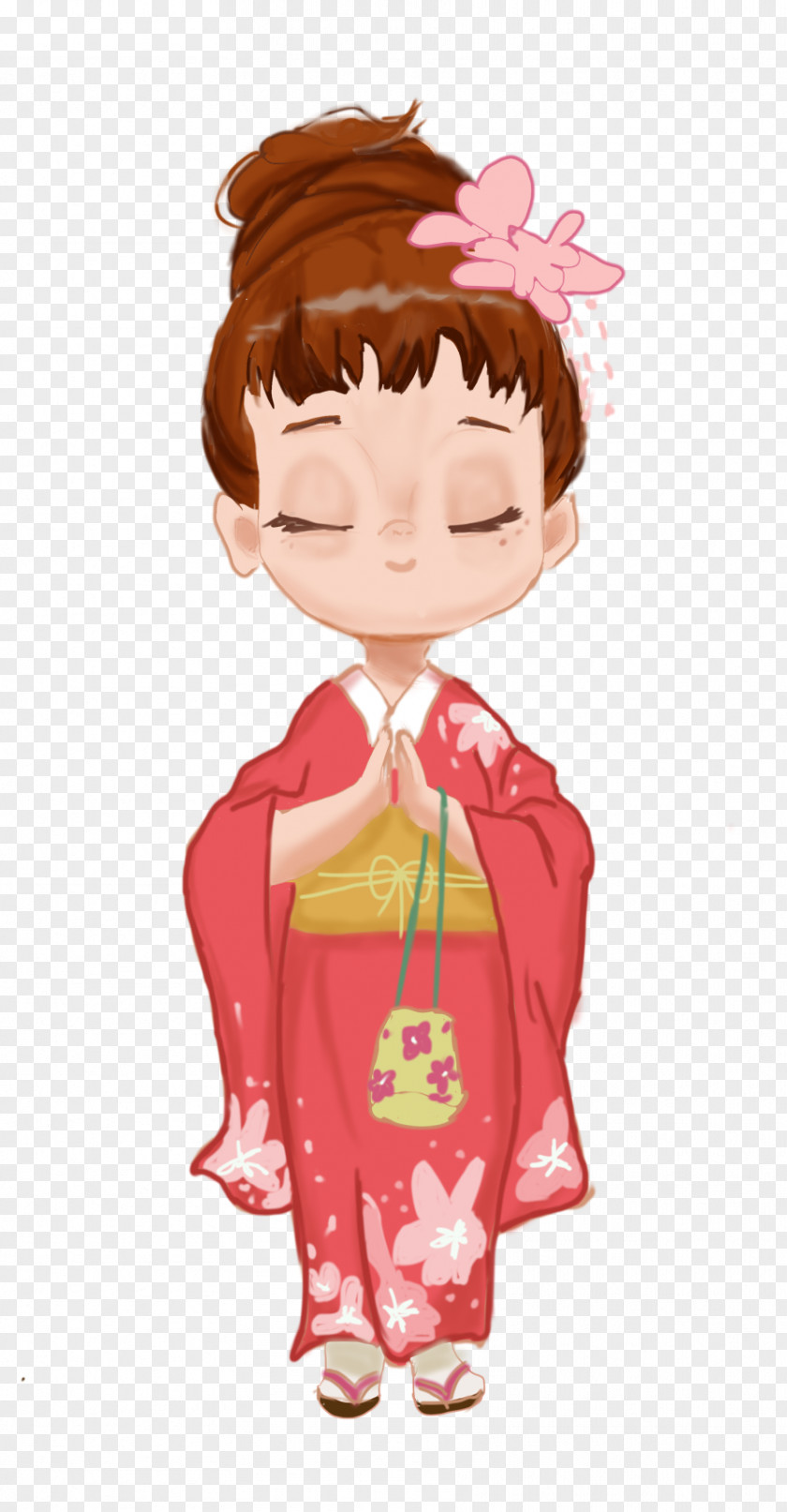 Pink Clothes Women Kimono Poster Cartoon PNG