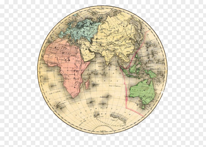 Retro Earth Map Early World Maps Globe Eastern Hemisphere Cartography PNG