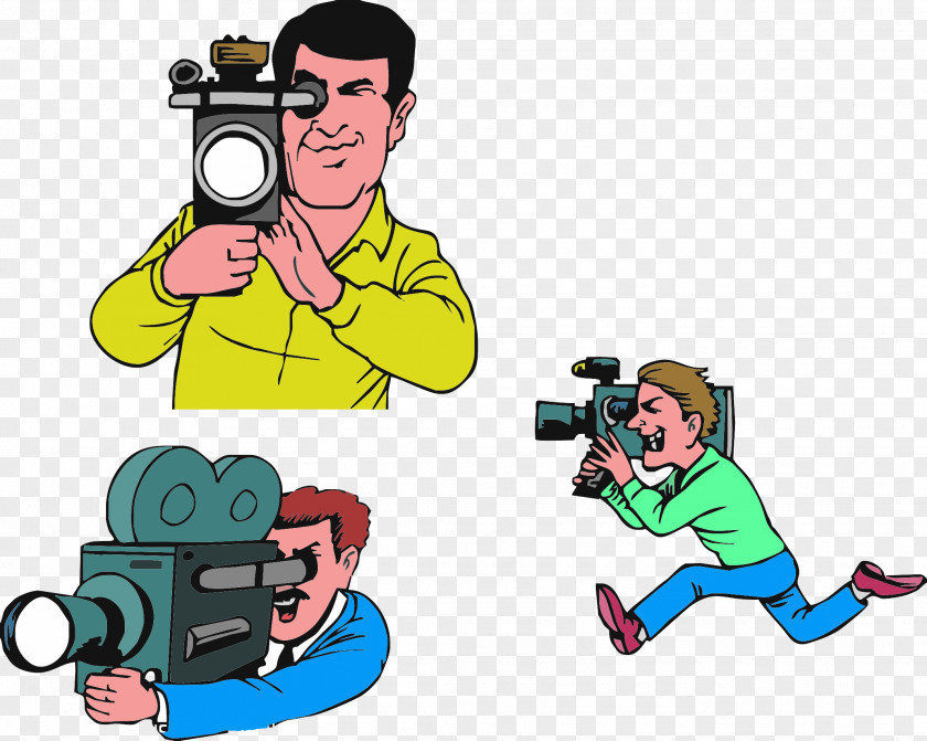 A Photographer Who Runs On Press Conference Photographic Film Animation Camera Operator Clip Art PNG