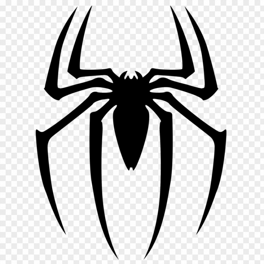 Black Spider Siluet Logo Image Spider-Man Superhero Clip Art PNG