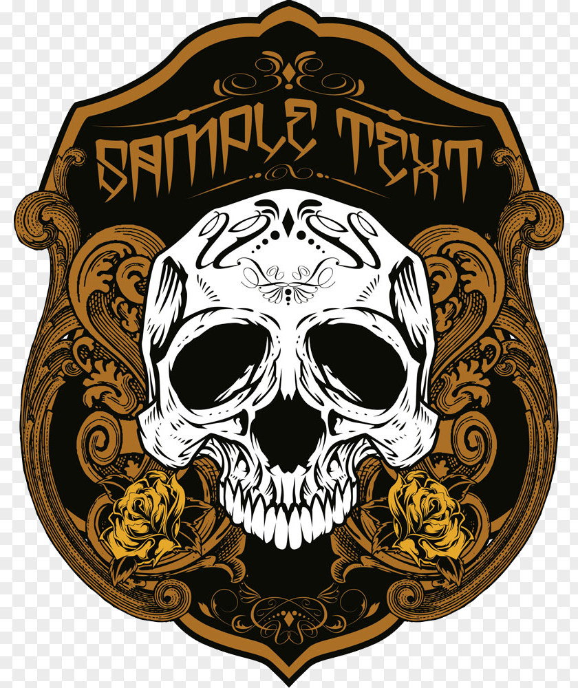 European And American Retro Royal Skull Printed T-shirt PNG