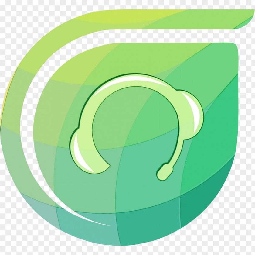 Logo Ear Green Background PNG