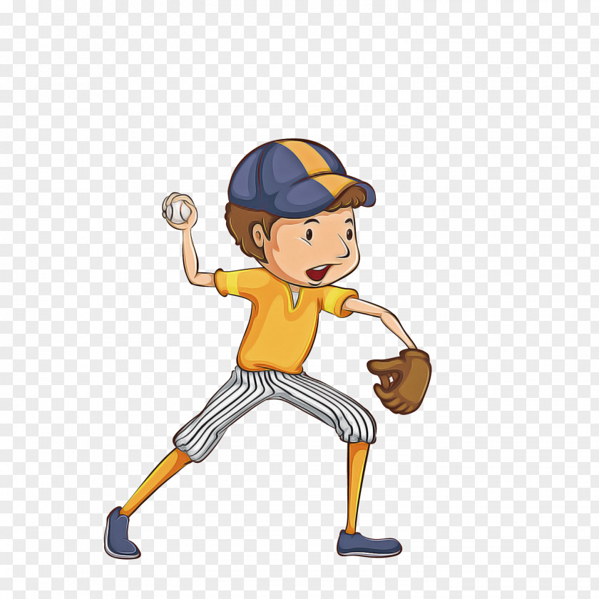 Cartoon Baseball Player Throwing A Ball Basketball PNG