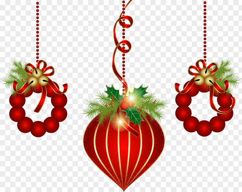 Transparent Red Christmas Ornaments Clipart Decoration Ornament Tree Clip Art PNG