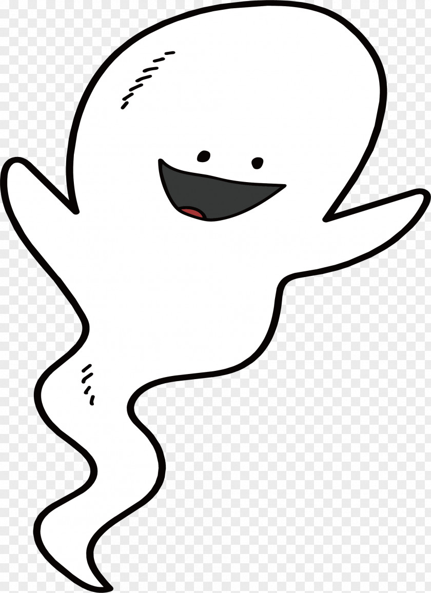 White Cartoon Ghost Black And Drawing Clip Art PNG