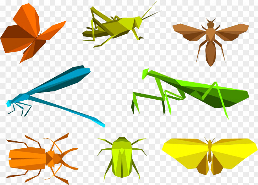 Origami Insects Insect Mantis Clip Art PNG