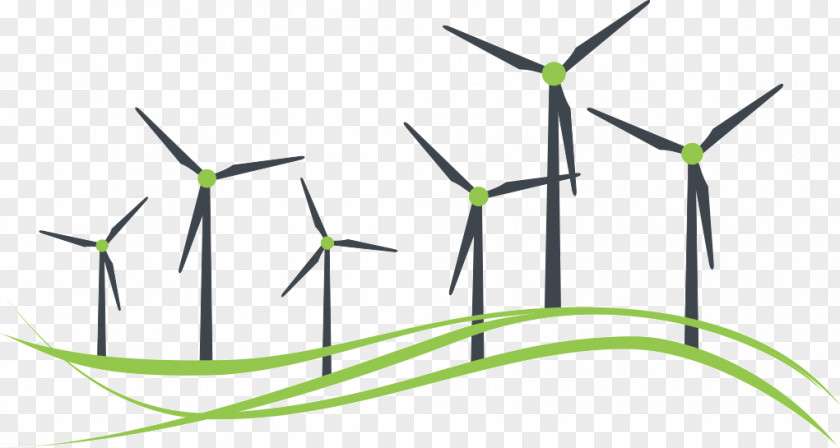 Wind Turbine Energy Line PNG