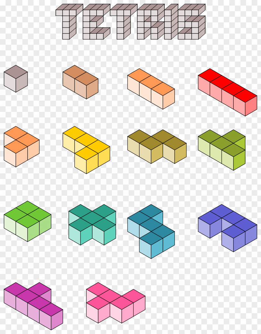 Color Blocks 3D Tetris Friends Jigsaw Puzzles Minecraft PNG