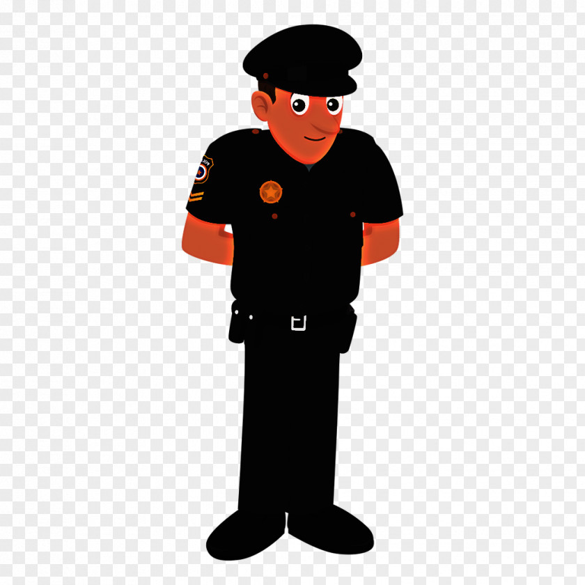 Police Officer Sleeve Standing Uniform Cartoon Official Headgear PNG