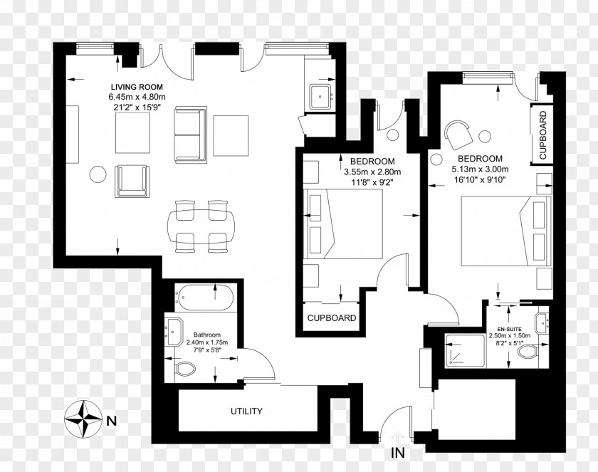 Floor Plan Architecture Furniture Square Meter PNG