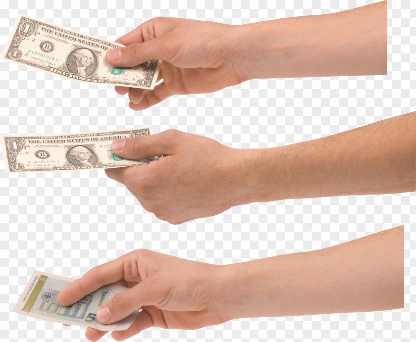 Money Dollars In Hand Image Clip Art PNG