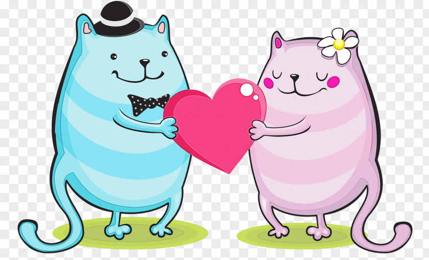 Cartoon Pink Animal Figure Love PNG