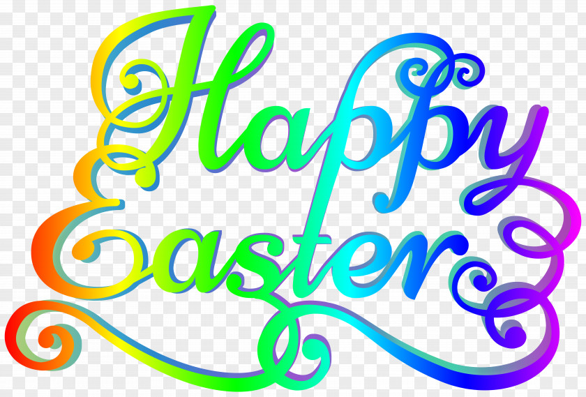 Rainbow Happy Easter Transparent Clip Art Image PNG