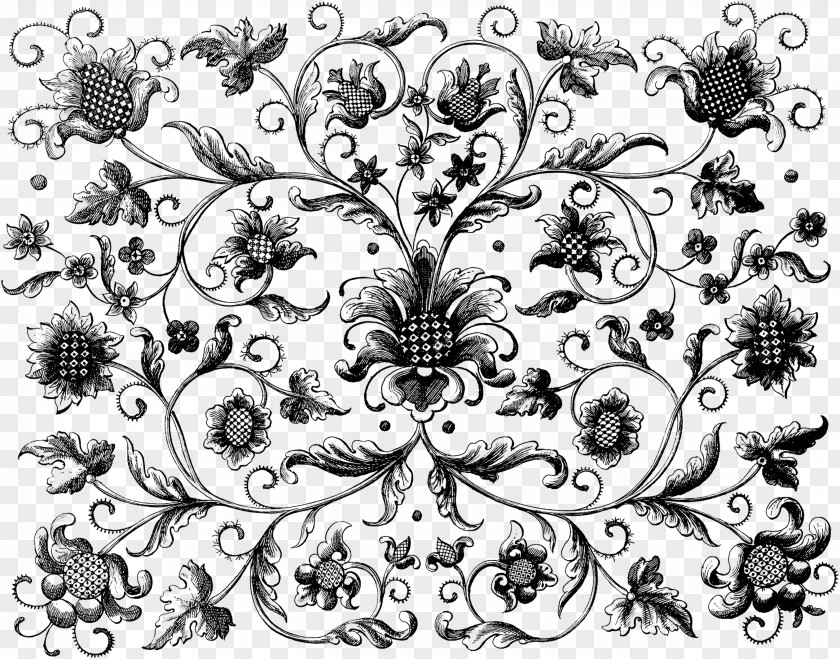 Antique Floral Design Flower Desktop Wallpaper PNG