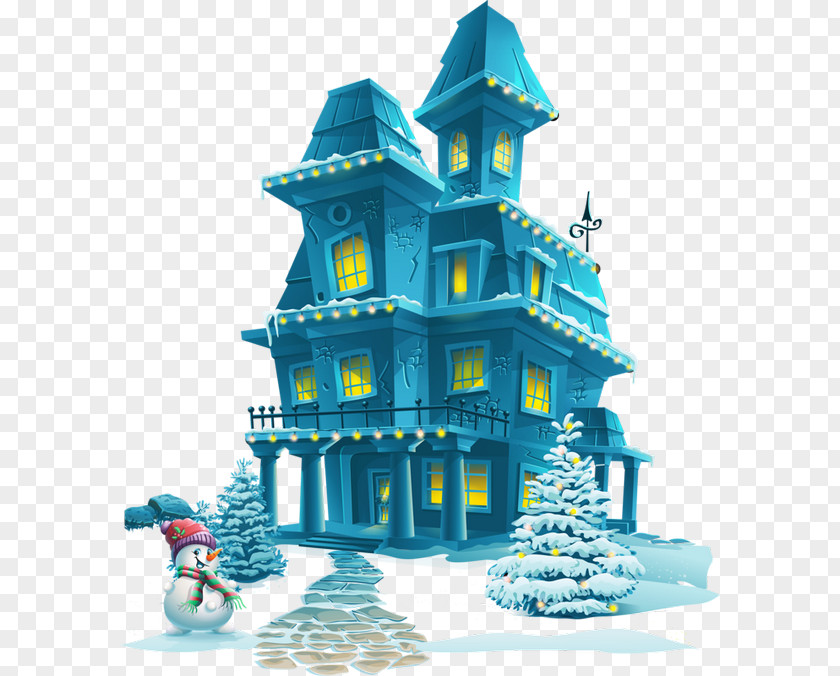 Castle Cartoon Blue Haunted House Vector Graphics Royalty-free Illustration PNG