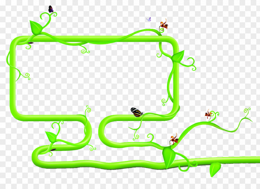 Green Vines Border Energy Conservation Environmental Protection Clip Art PNG
