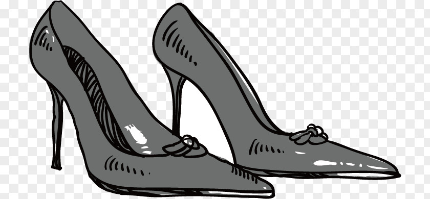 Vector Black High Heels Shoe High-heeled Footwear Illustration PNG