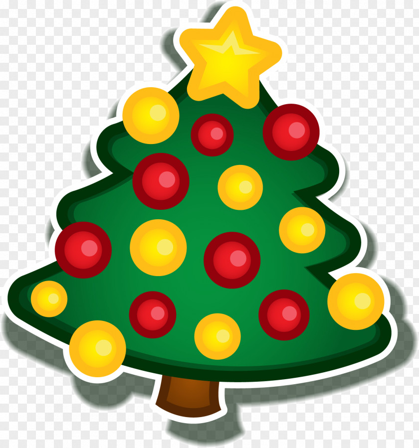 Cartoon Green Christmas Tree PNG