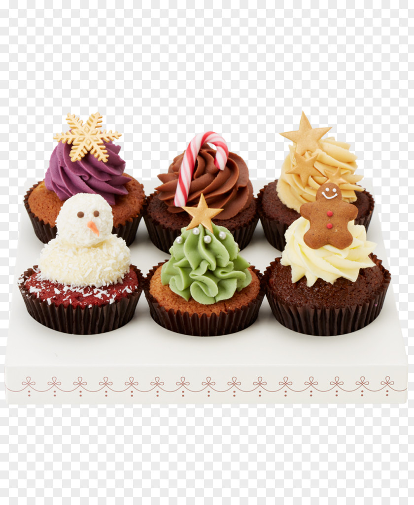 Christmas Cupcake Cake Frosting & Icing Petit Four Muffin PNG