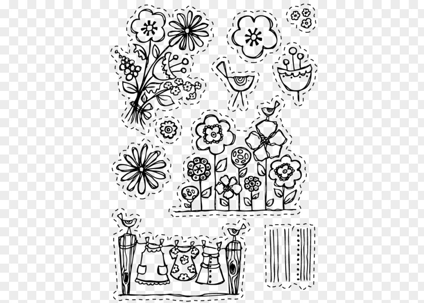 Elizabethan Gardens Floral Design Laundry Postage Stamps Visual Arts PNG