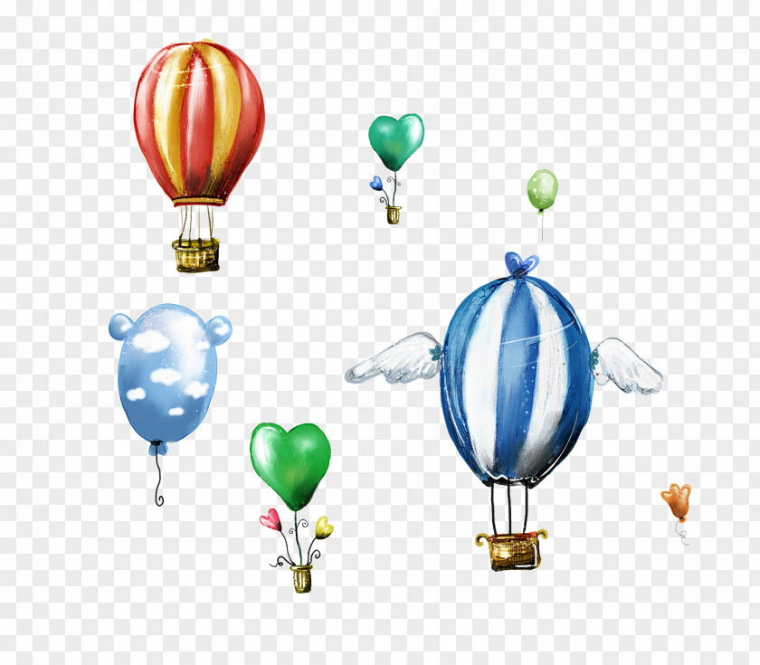 Flying Balloon In Space Wallpaper PNG