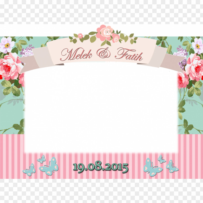 Vintage Flowers Printing Floral Design Wedding Reception Picture Frames Retro Style PNG