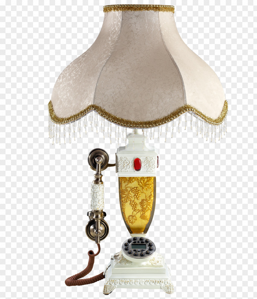 Wall Lamp Table Nightstand Lampshade PNG