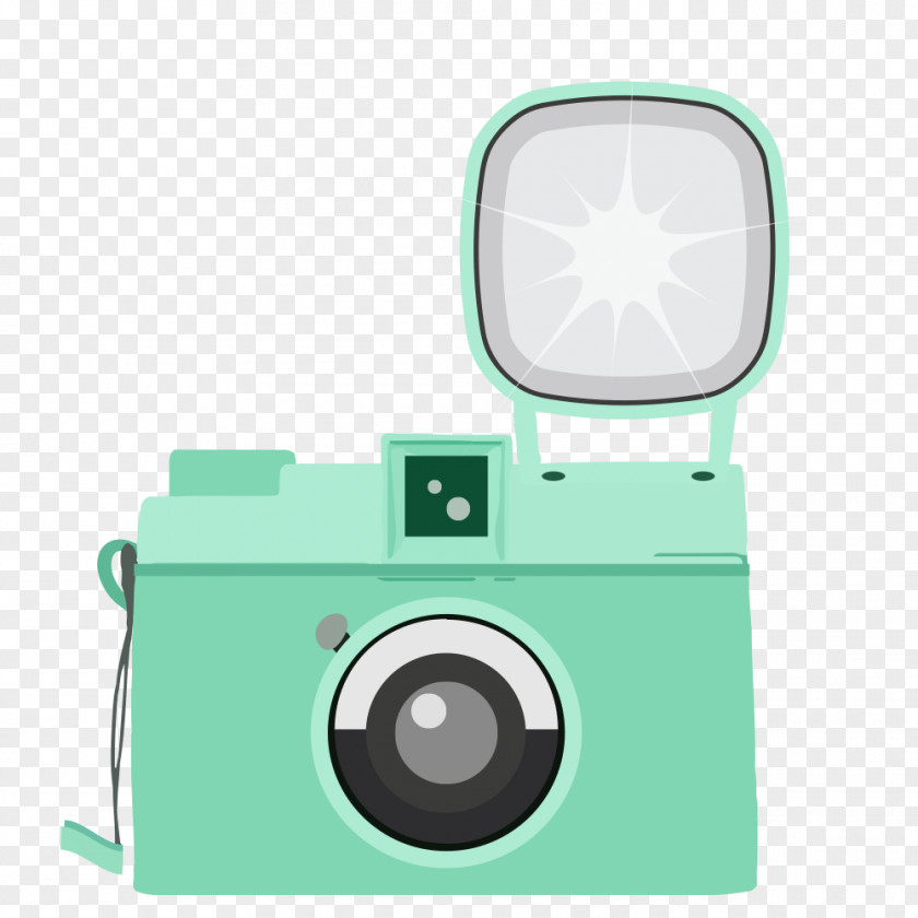 Green Camera Flat Design PNG