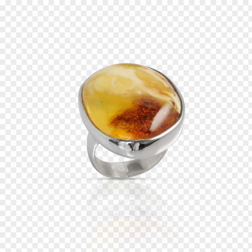 Ring Amber Silver Body Jewellery PNG