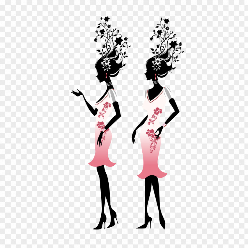 Chinese Style Silhouette Figures Clip Art PNG