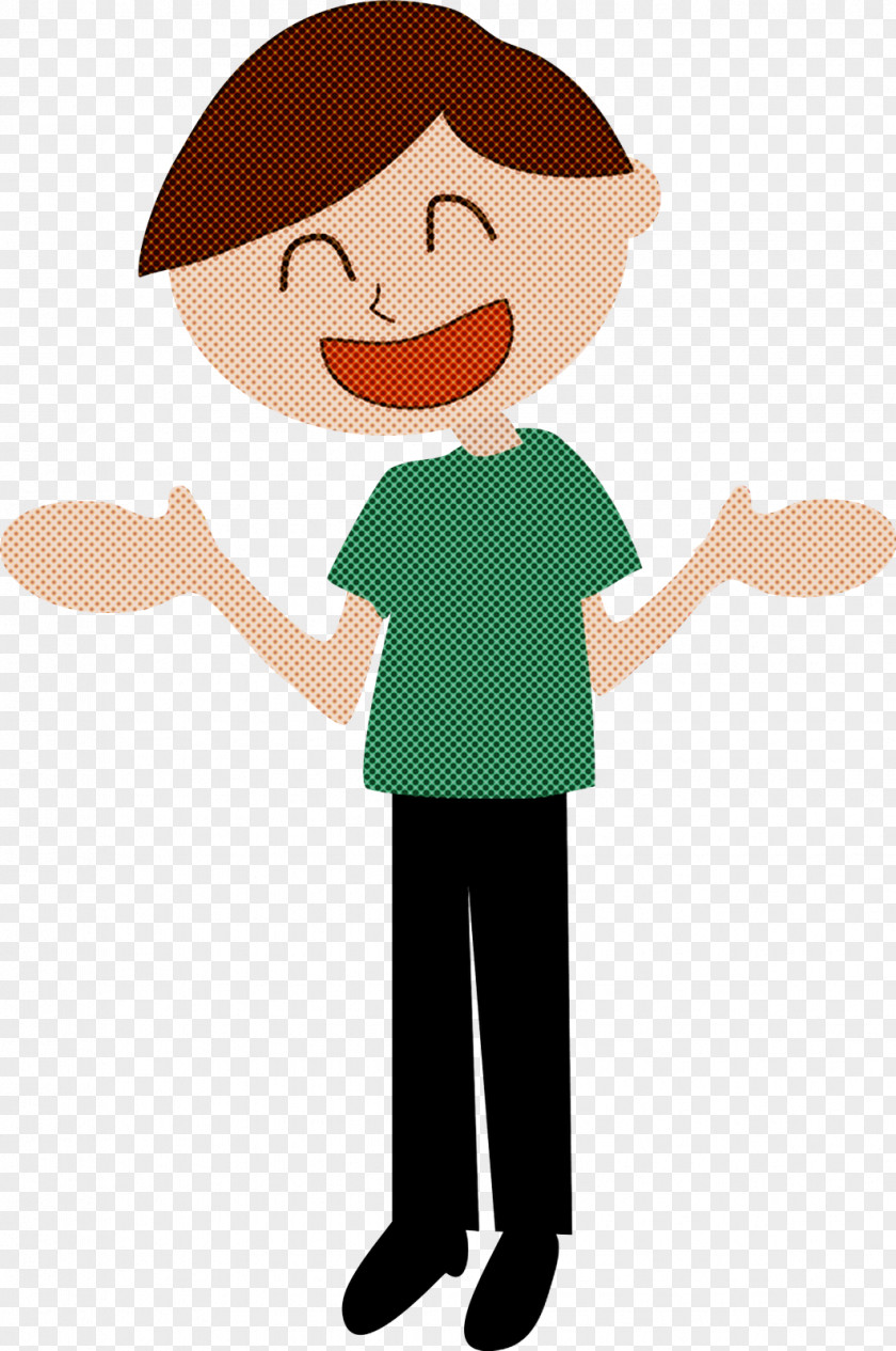 Cartoon Finger Gesture Pleased Child PNG