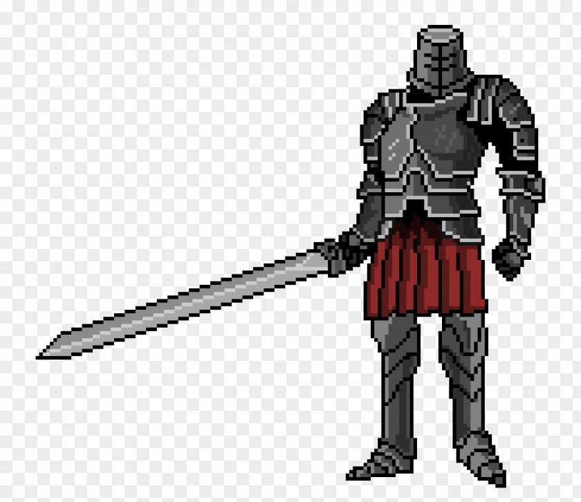 Dark Souls Pixel Art Knight Warrior Sword PNG