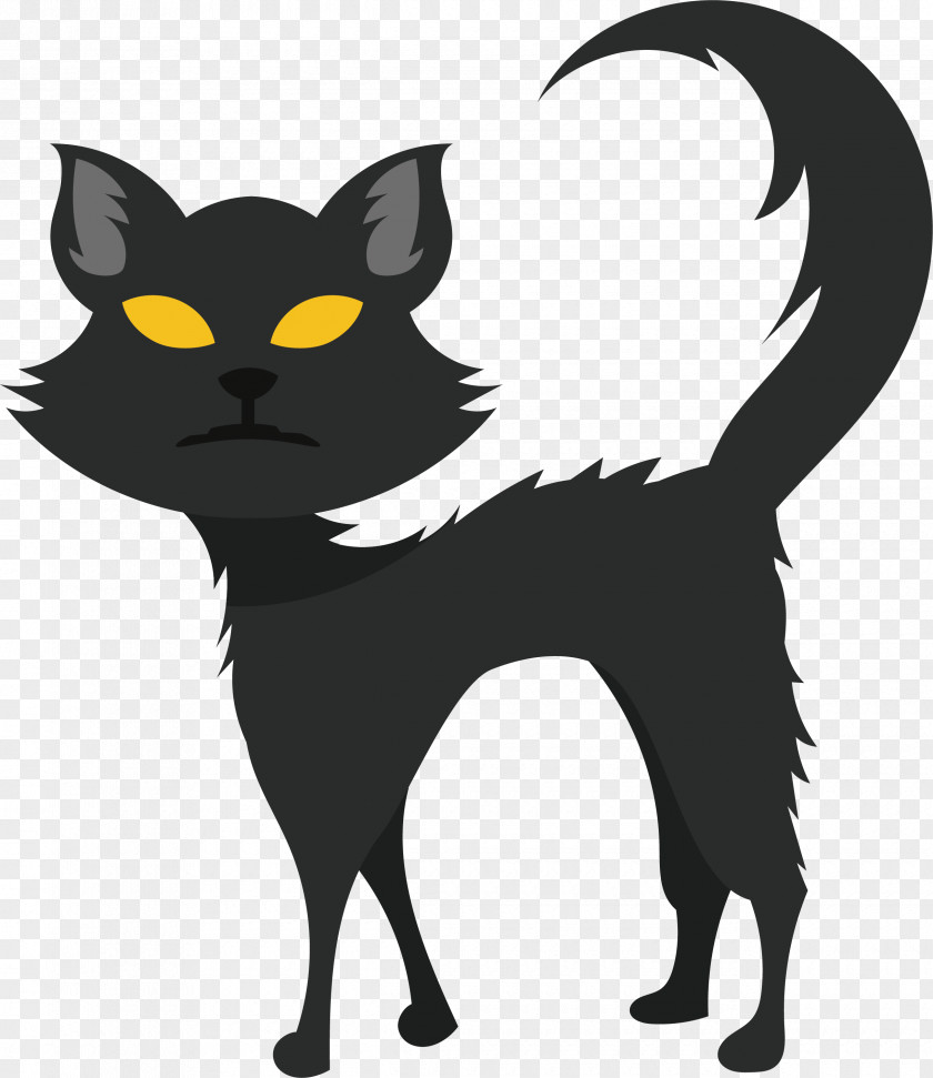 Horrible Black Cat Kitten Whiskers Domestic Short-haired PNG