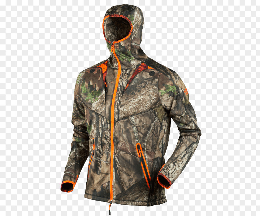 Mossy Oak Fleece Jacket With Hood Harkila Moose Hunter MossyOak Break-Up Country /MossyOak OrangeBlaze Polar Coat PNG