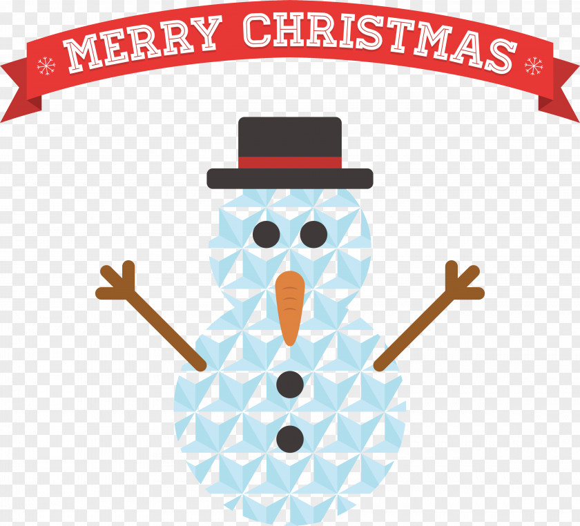 Crystal Snowman Christmas Card PNG