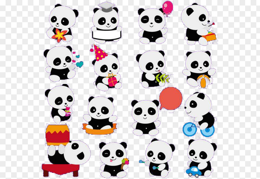 Image Of Varying Panda Giant Bear Cute Cuteness Clip Art PNG