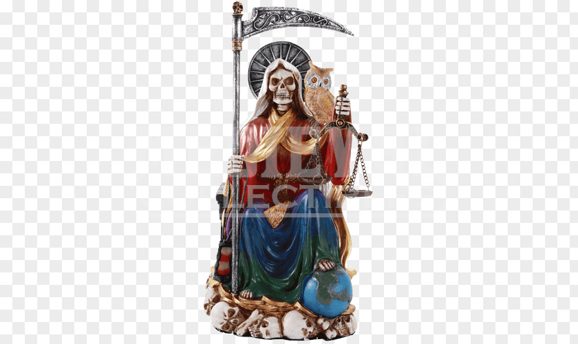 Mexican Painted Skull Banner Santa Muerte Death Statue Figurine Religion PNG