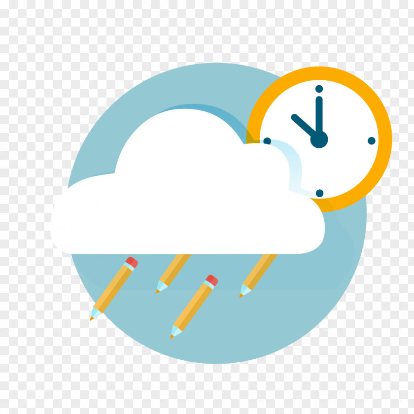 Cloud Alarm Clock Education Element Clip Art PNG