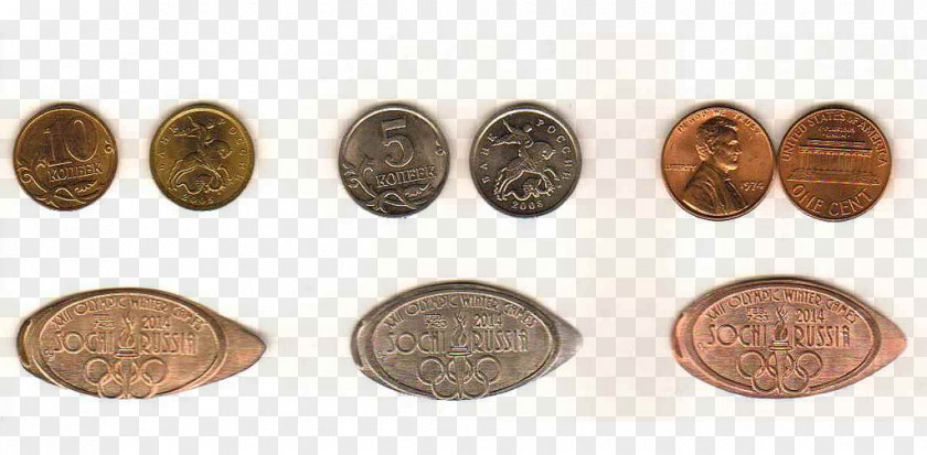 Coin Coins 2014 Winter Olympics Sochi Penny PNG