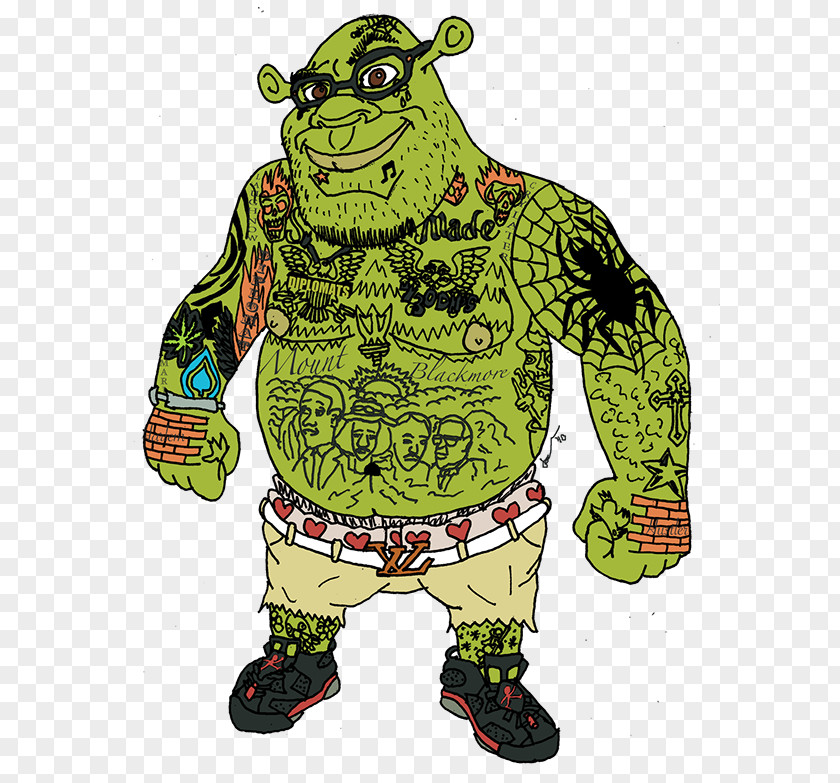 Rap Tattoos Shrek Film Series T-shirt Cartoon PNG